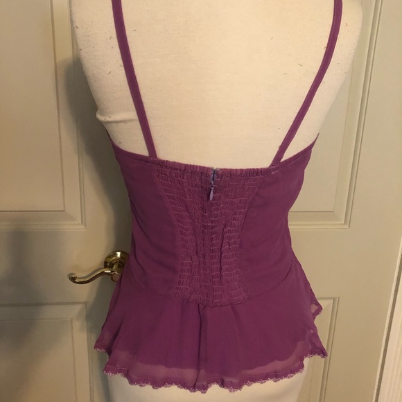 Tamara Catz purple silk chiffon camisole top small - Picture 4 of 4